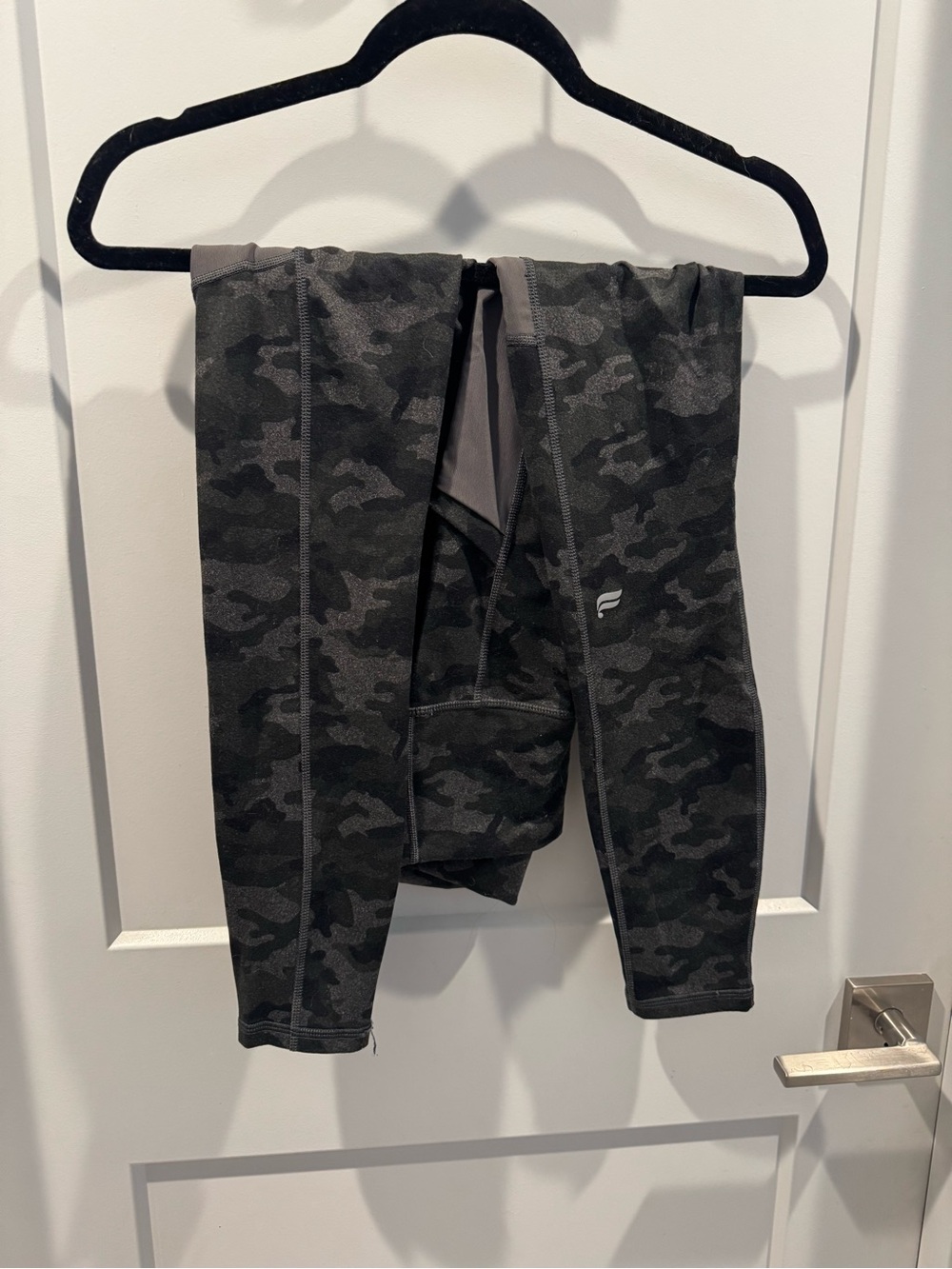 Fabletics Women’s Black Camouflage Performance Leggings.